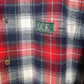 Mens Red Outdoor Classic Khaki Plaid Flannel  Shirt