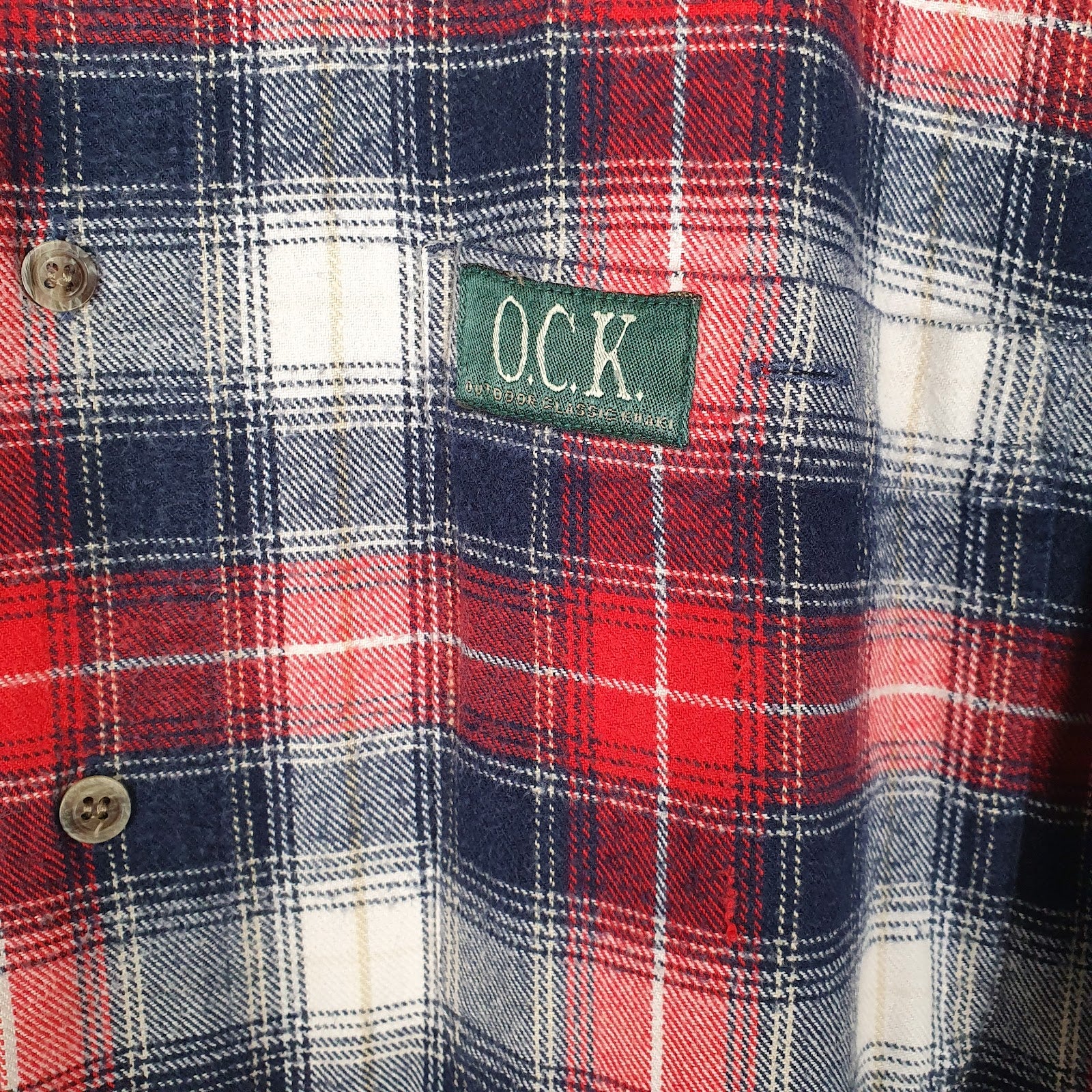 Mens Red Outdoor Classic Khaki Plaid Flannel  Shirt