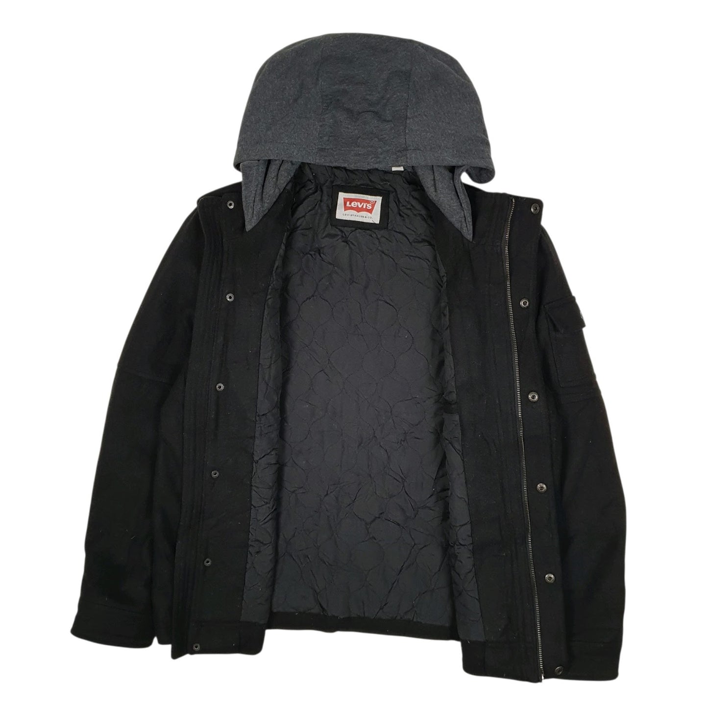 Mens Black Levis Military Bomber  Coat