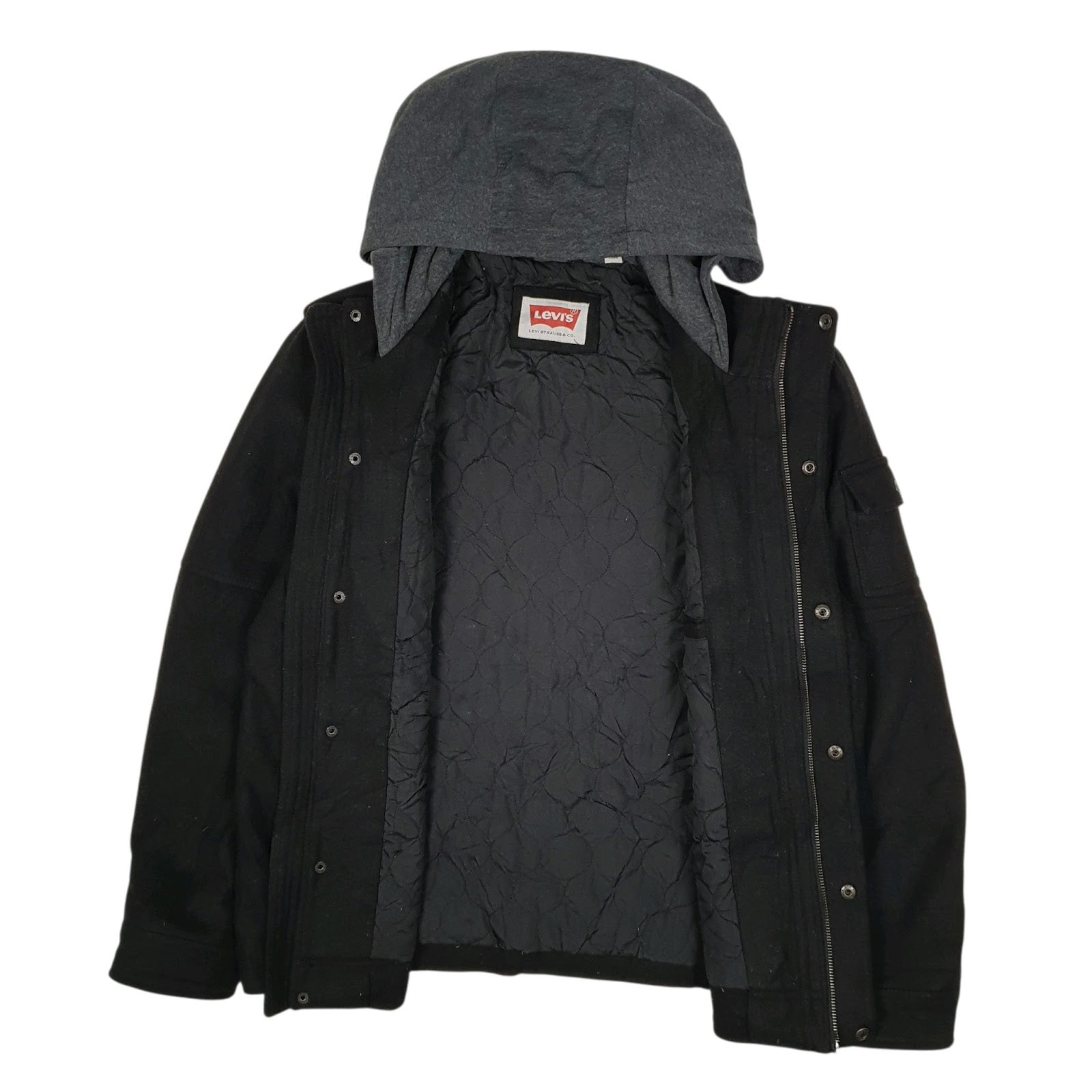 Mens Black Levis Military Bomber  Coat