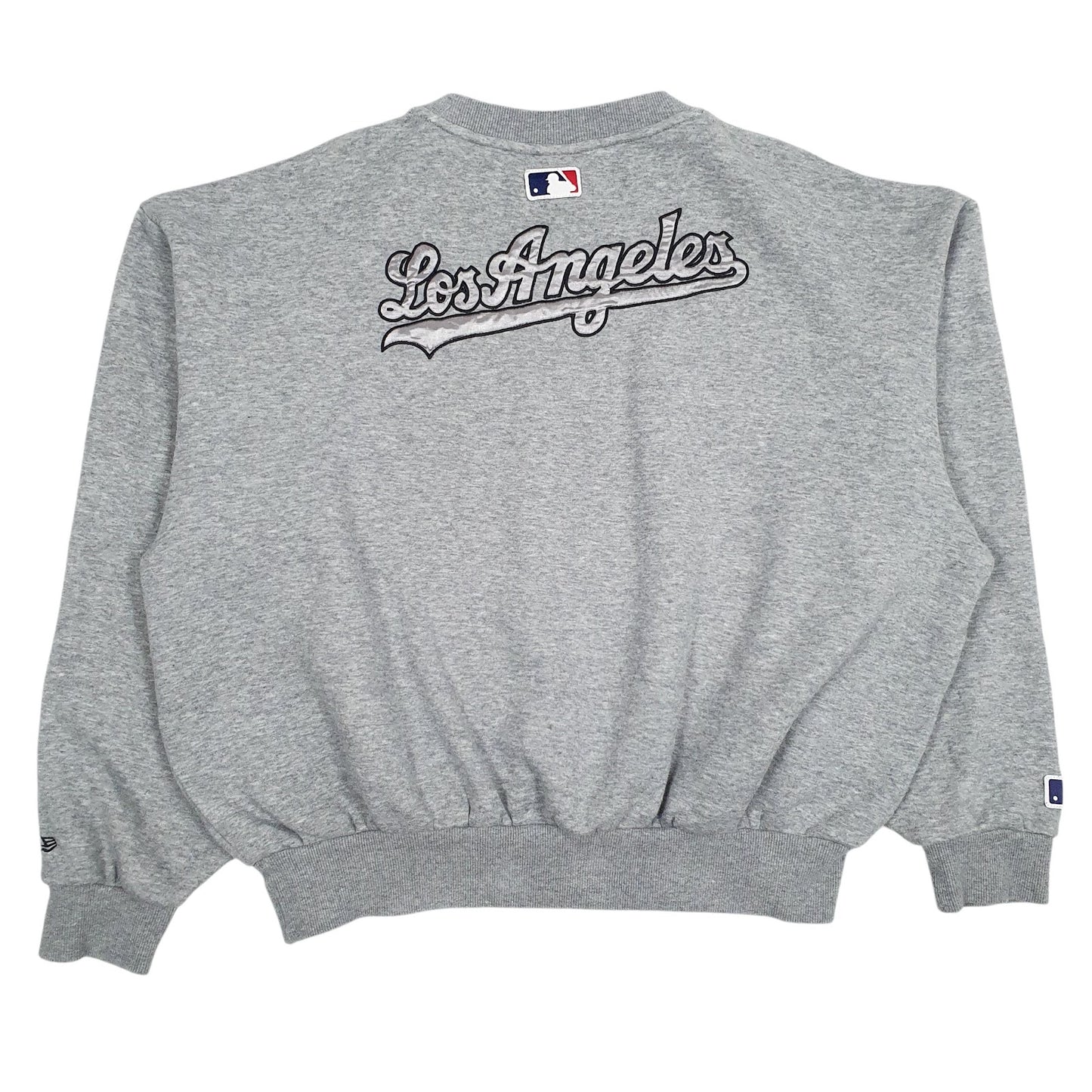 Womens Grey MLB Los Angeles Dodgers Baggy Crewneck Jumper