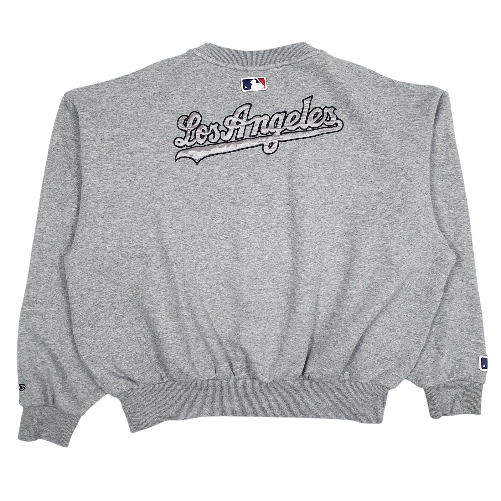 Womens Grey MLB Los Angeles Dodgers Baggy Crewneck Jumper