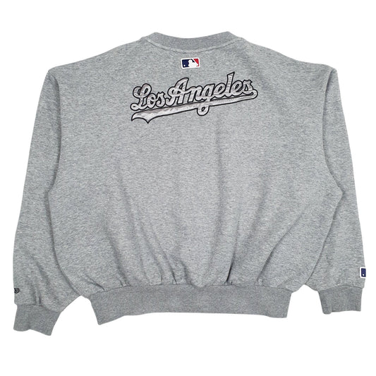 Womens Grey MLB Los Angeles Dodgers Baggy Crewneck Jumper