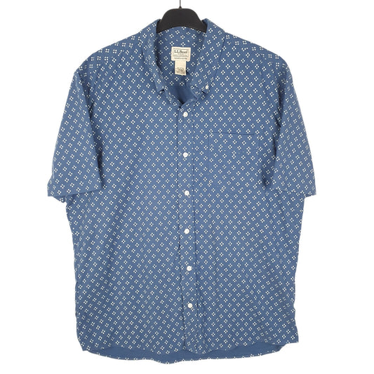 Mens Blue L.L.Bean  Short Sleeve Shirt