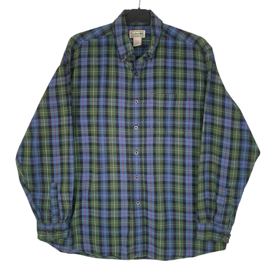 Mens Blue L.L.Bean Flannel Long Sleeve Shirt