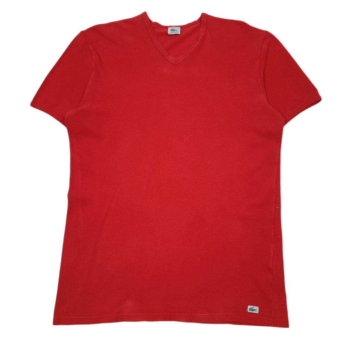 Mens Red Lacoste Vintage Short Sleeve T Shirt
