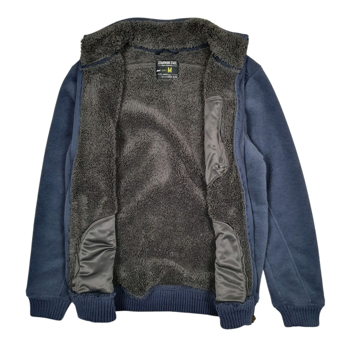 Mens Navy Cedarwood State Sherpa Lined Full Zip Jumper
