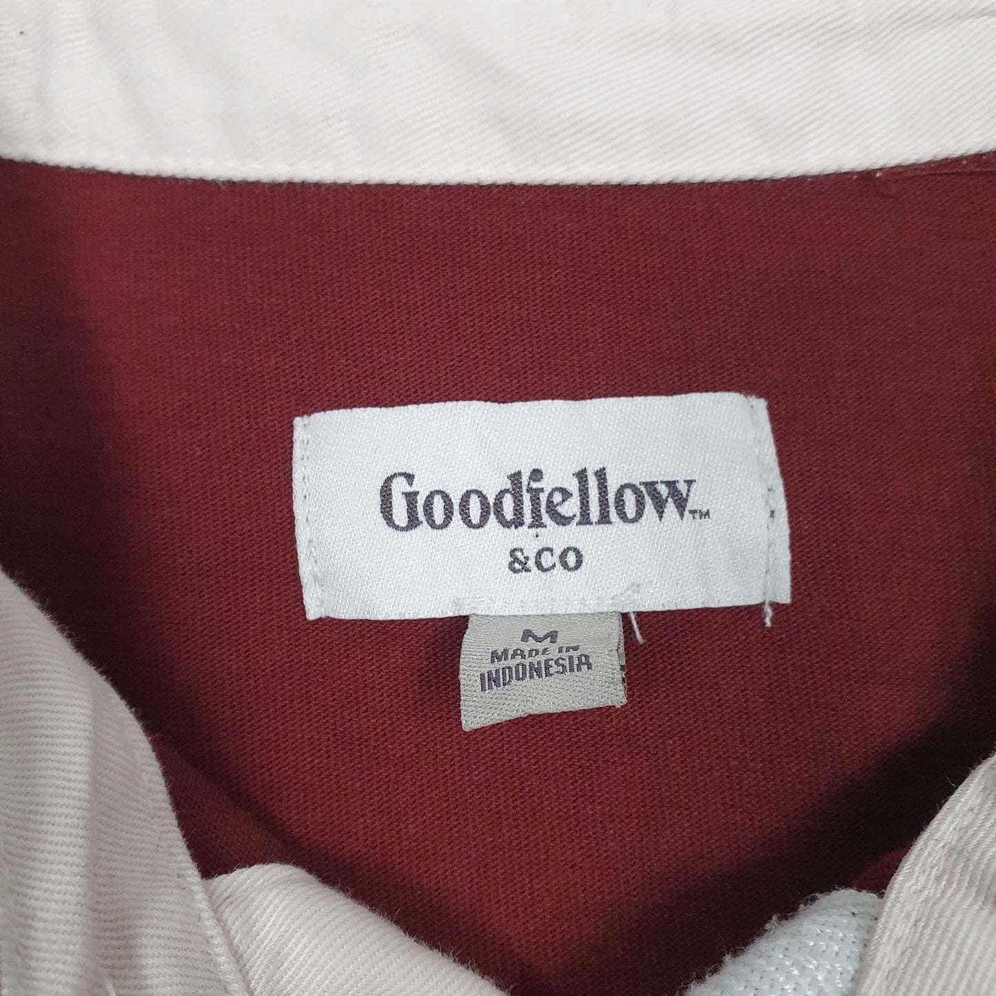 Mens Red Good Fellow Rugby Crewneck Polo Shirt