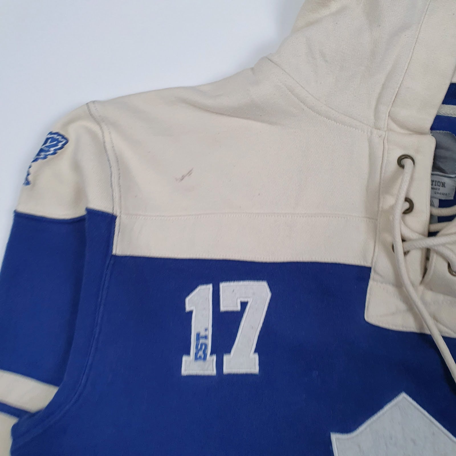 Mens Blue Old Time Hockey Toronto Maple Leafs NHL Jersey Hoodie Jumper