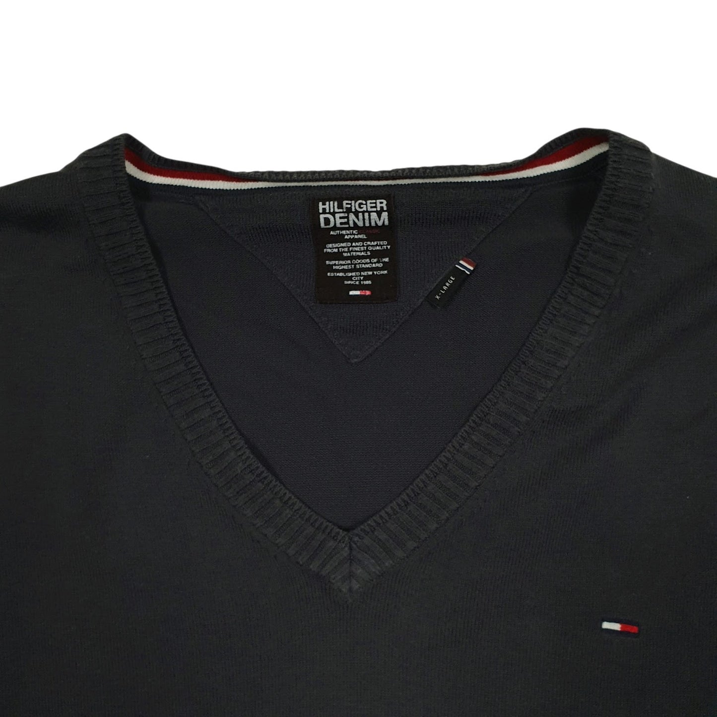 Mens Grey Tommy Hilfiger  V Neck Jumper