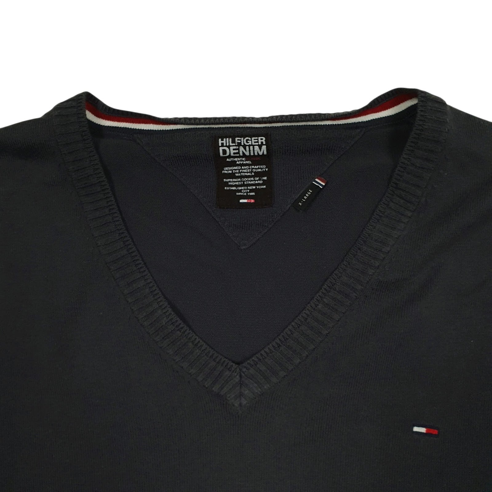 Mens Grey Tommy Hilfiger  V Neck Jumper