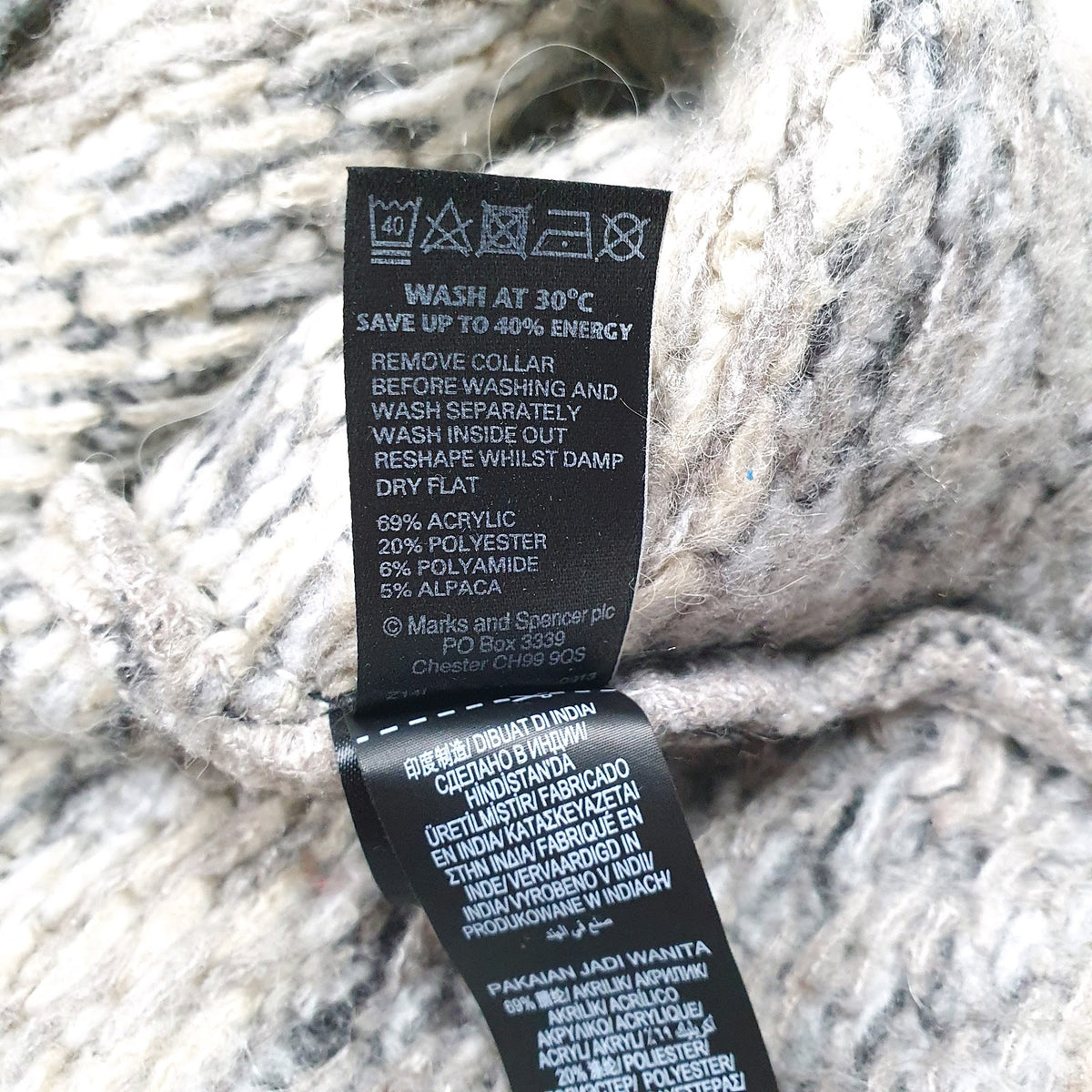 Womens Grey M&S Per Una Heavy Knit Cardigan  Coat