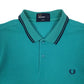 Mens Blue Fred Perry  Hoodie Polo Shirt
