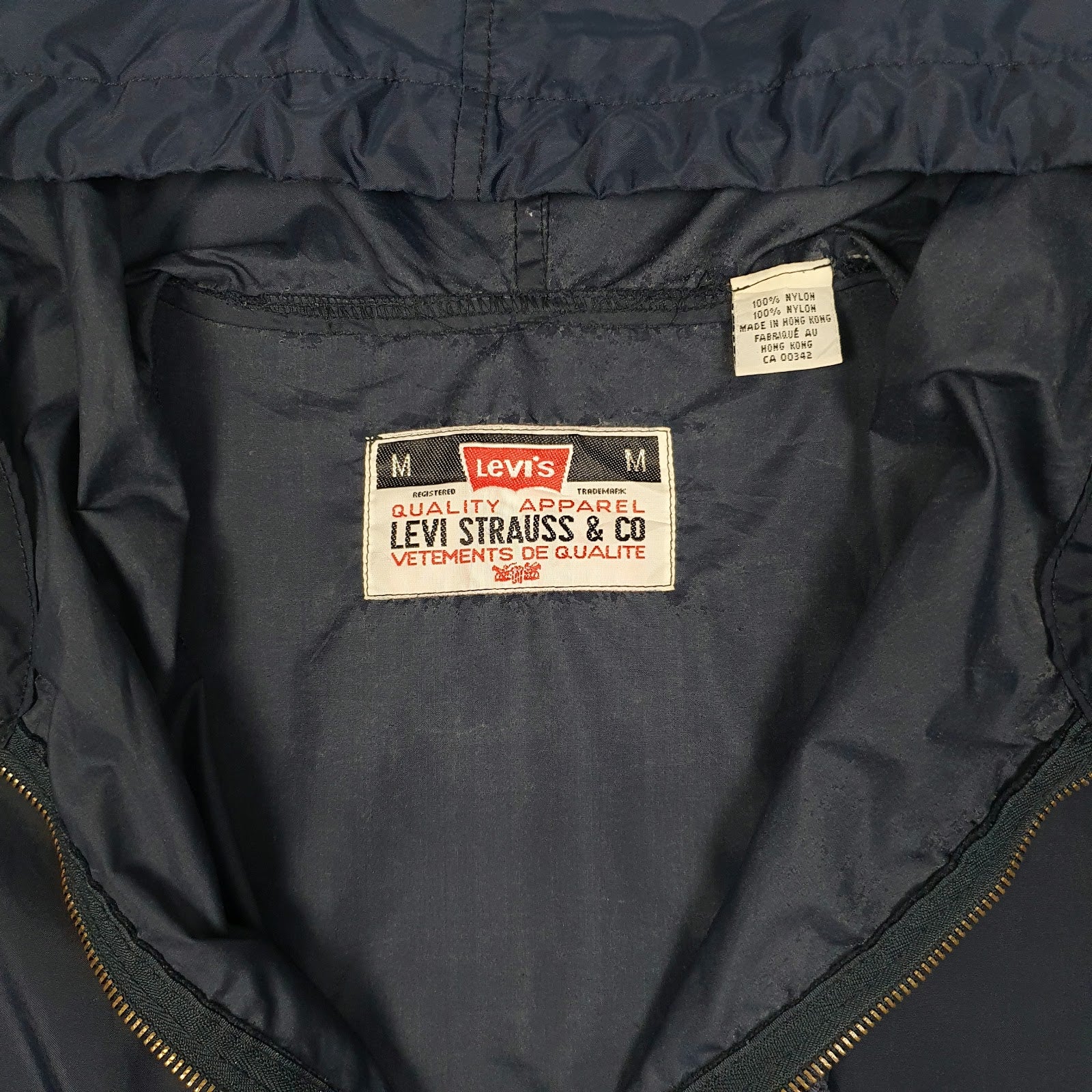 Mens Navy Levis Vintage 00s Pullover Smock Packaway  Coat