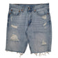 Mens Blue Levis Distressed Denim Shorts