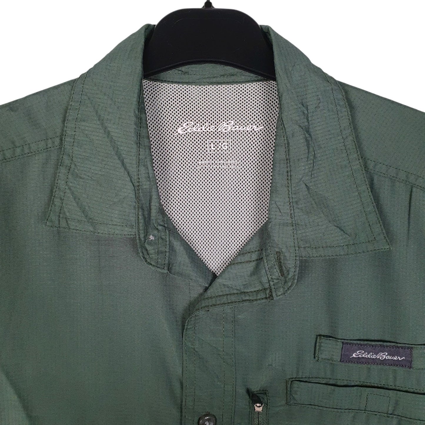 Mens Green Eddie Bauer Walking Hiking  Shirt