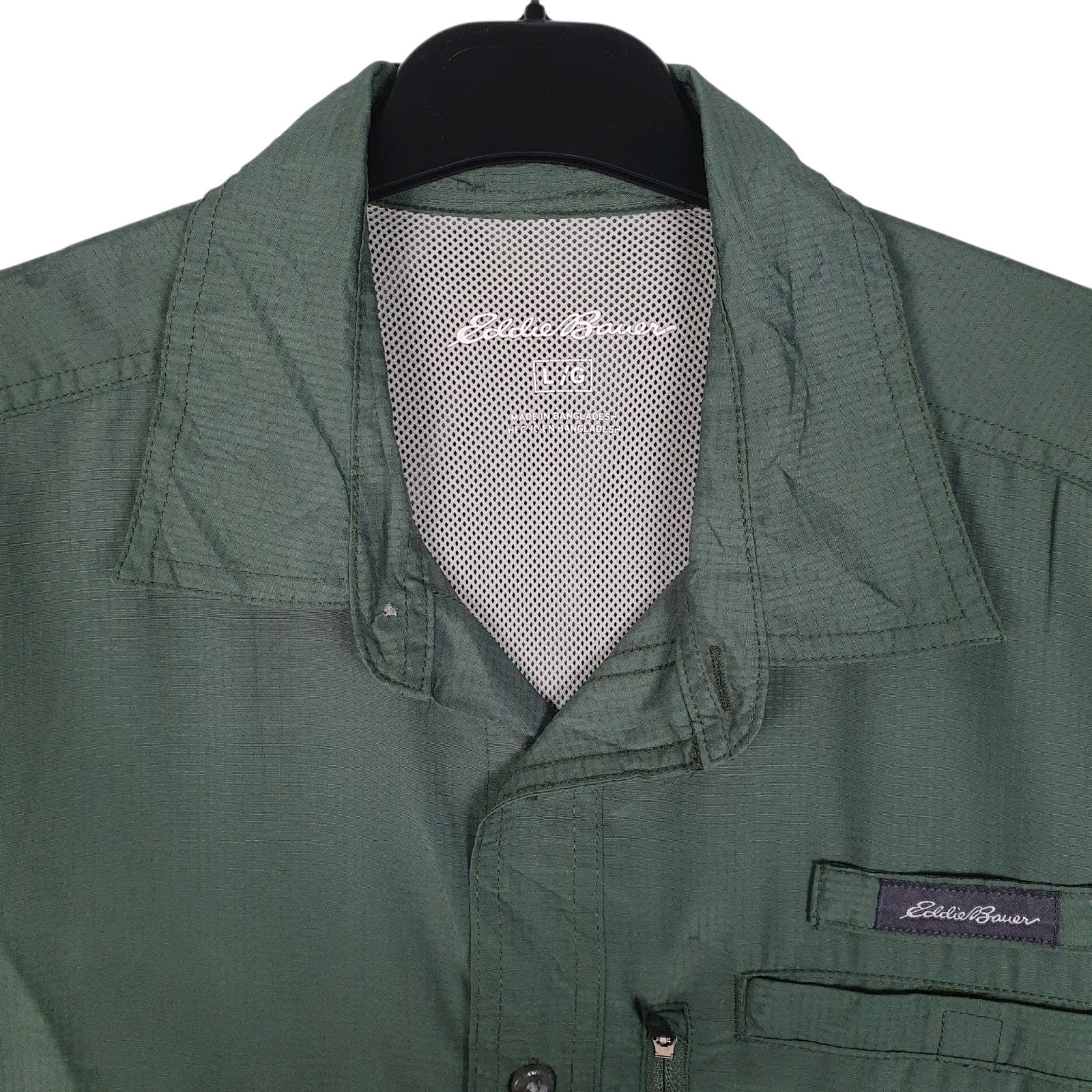 Mens Green Eddie Bauer Walking Hiking  Shirt
