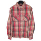 Mens Red B-S Vintage Flannel Long Sleeve Shirt