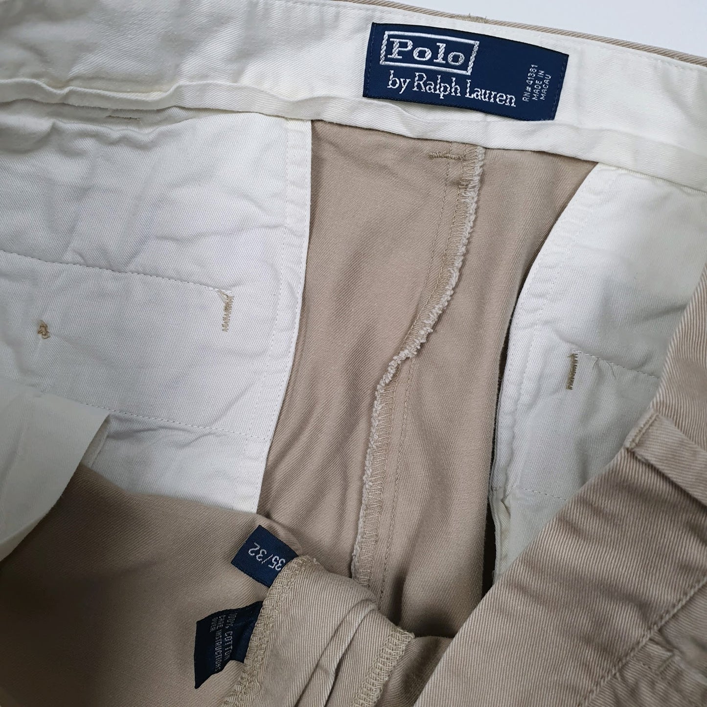 Mens Beige Polo Ralph Lauren Vintage 00s  Trousers