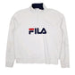 Mens White Fila  Quarter Zip Jumper