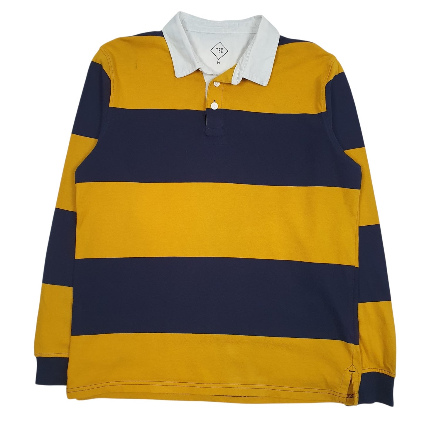 Mens Yellow Tex Rugby Long Sleeve Polo Shirt