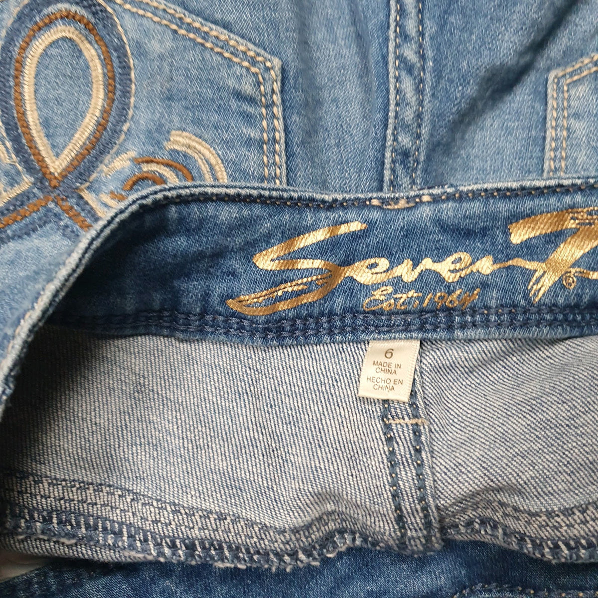 Womens Blue Seven7 Distressed  Jeans