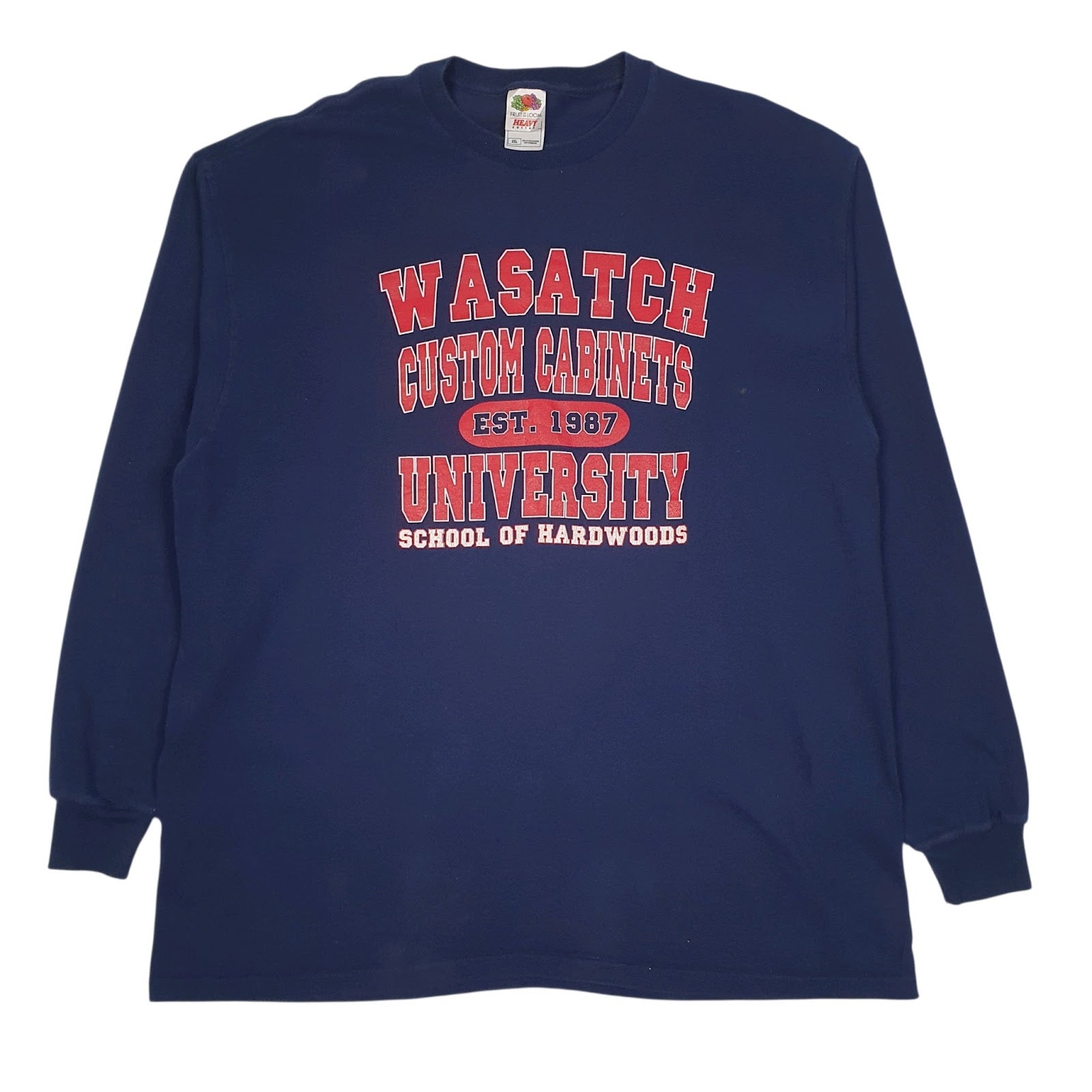 Mens Navy Fruit Of The Loom Wasatch University Long Sleeve T Shirt