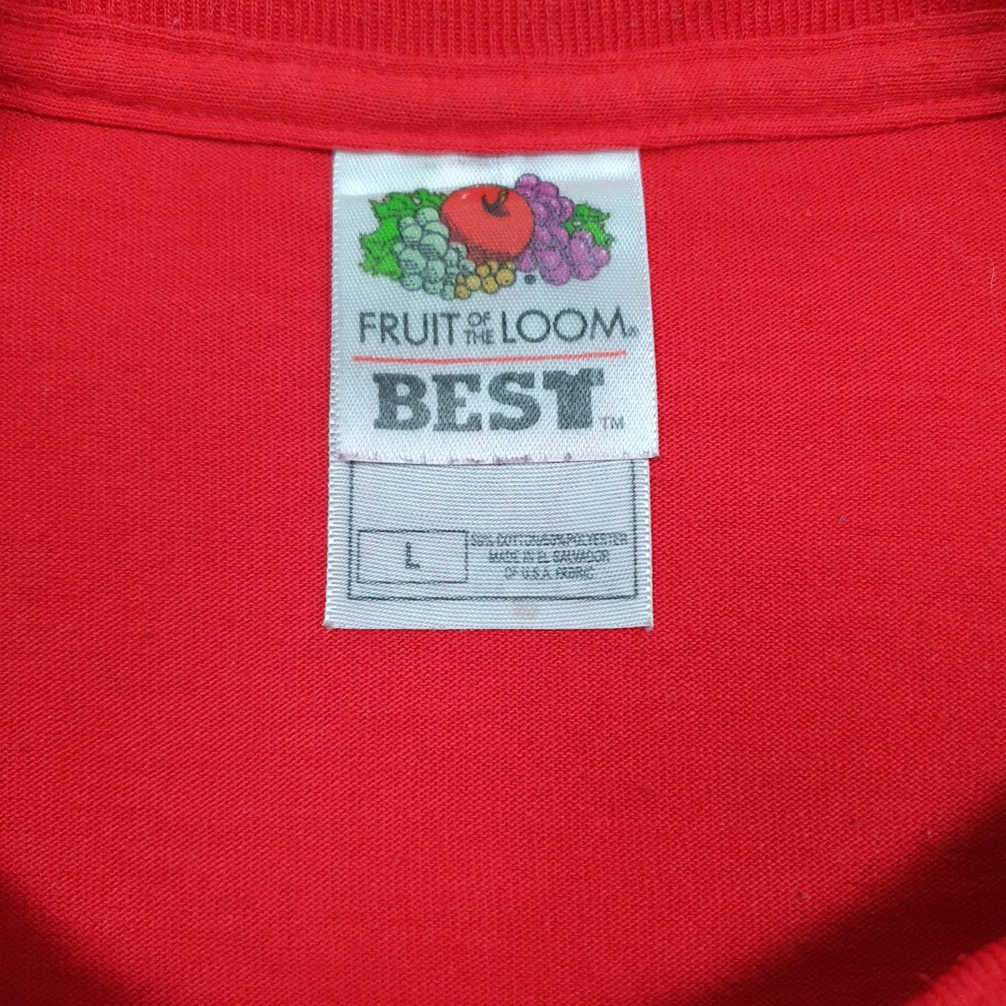 Mens Red Fruit Of The Loom Empire State  T Shirt