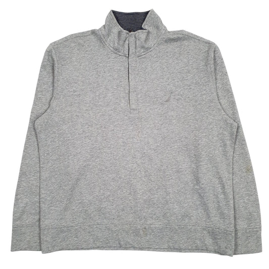 Mens Grey Nautica  Quarter Zip Jumper