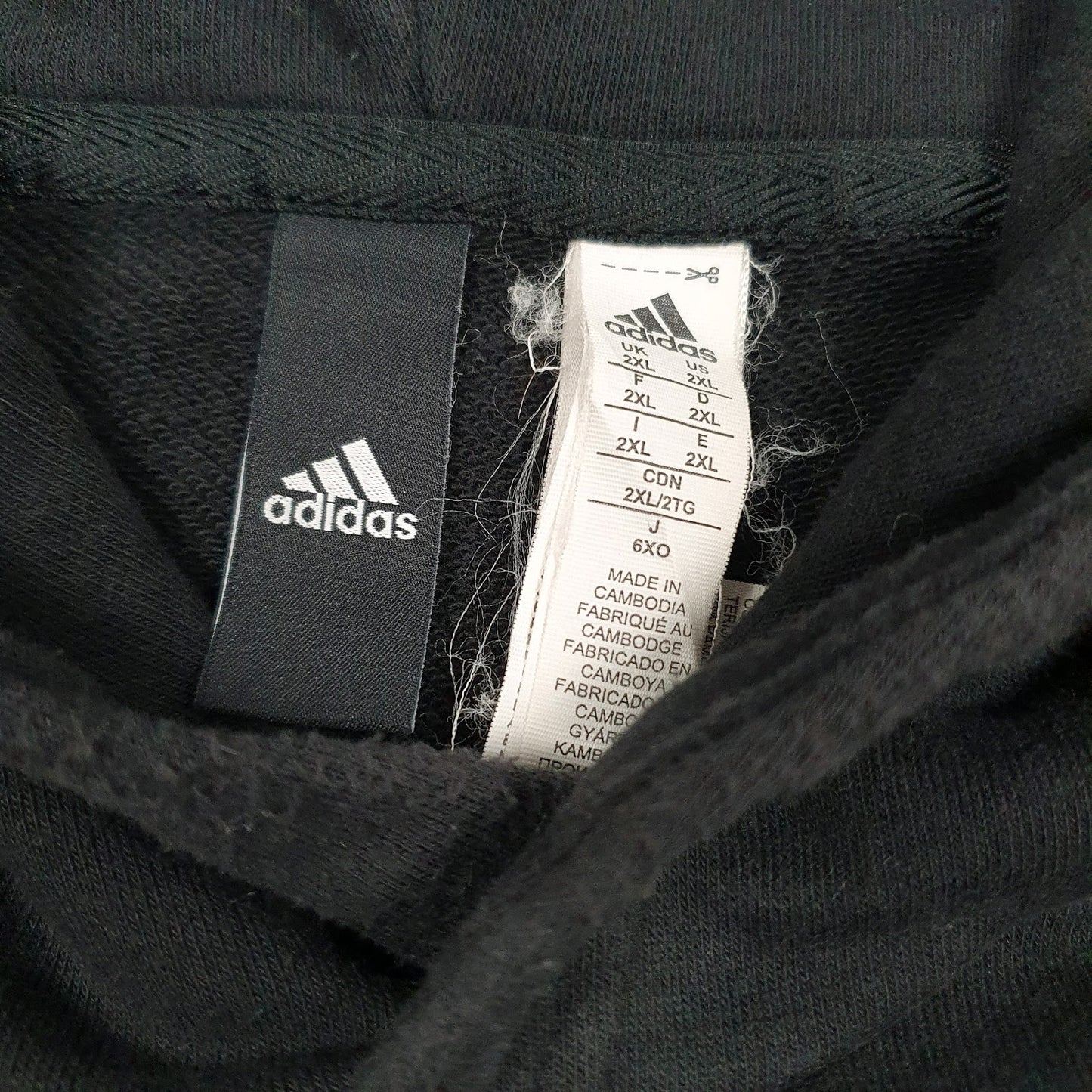 Mens Black Adidas Spellout Hoodie Jumper