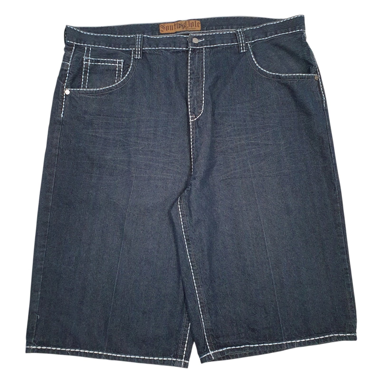 Mens Blue South Pole Hip Hop Y2K Denim Shorts