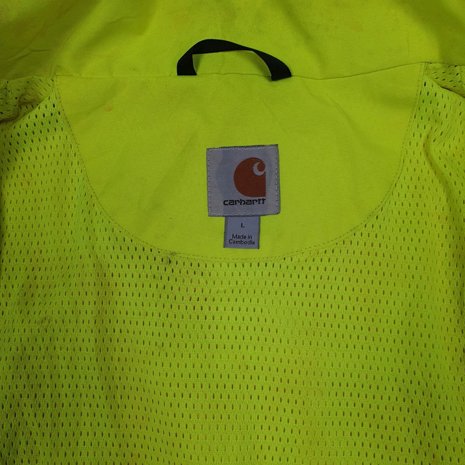 Mens Yellow Carhartt Hi Vis Worksite Saftey  Coat