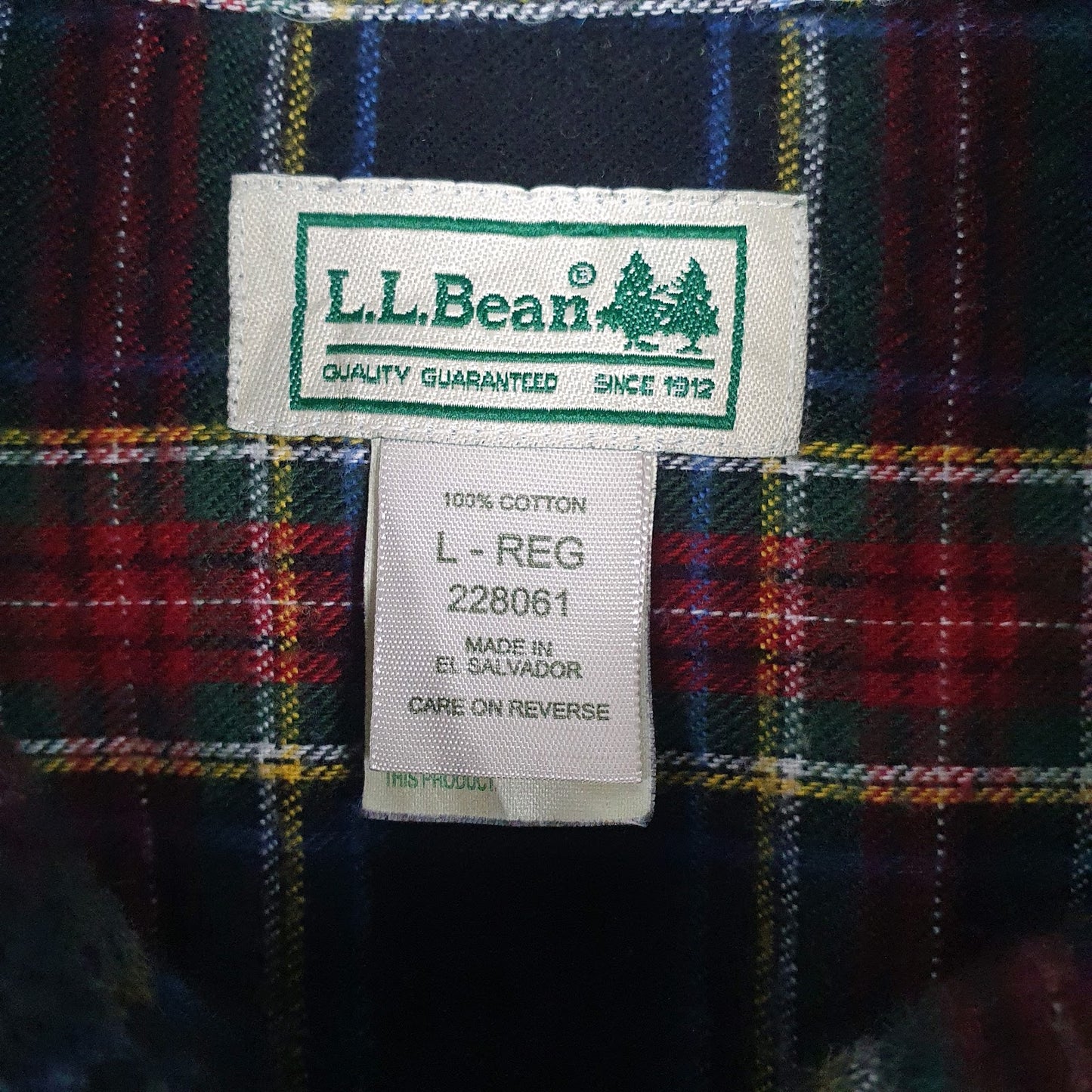 Mens Black L.L.Bean Flannel  Shirt