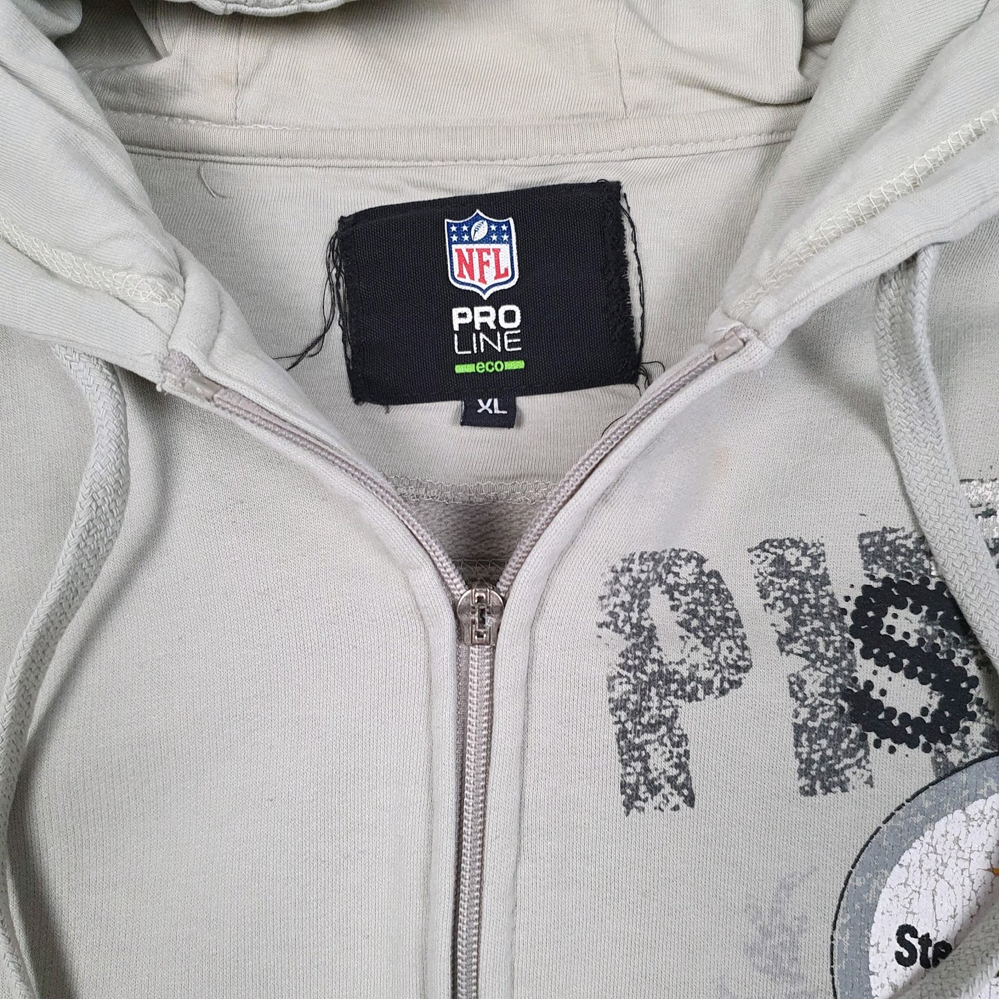 Mens Grey NFL Pittsburgh Steelers Full Zip Jumper