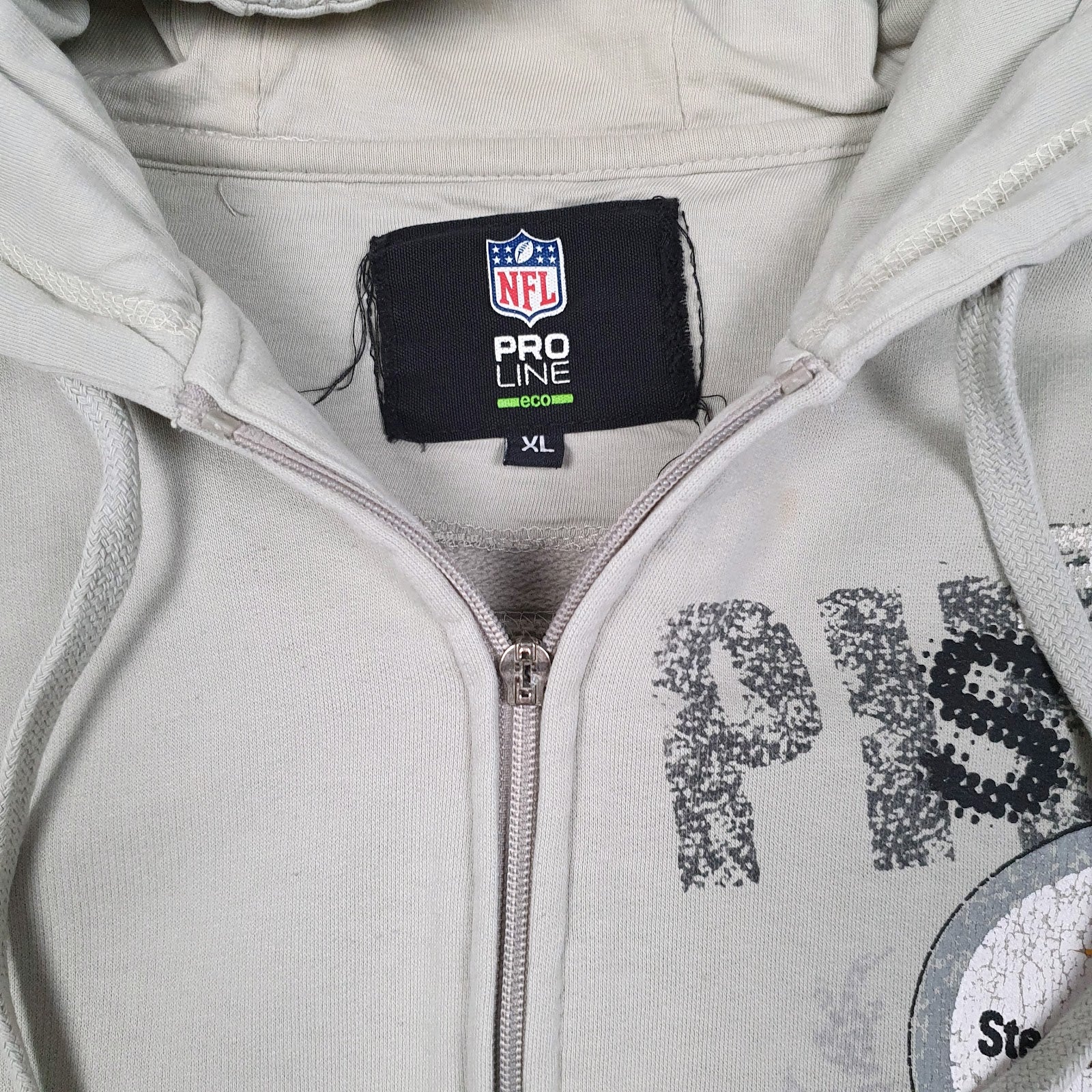 Mens Grey NFL Pittsburgh Steelers Full Zip Jumper
