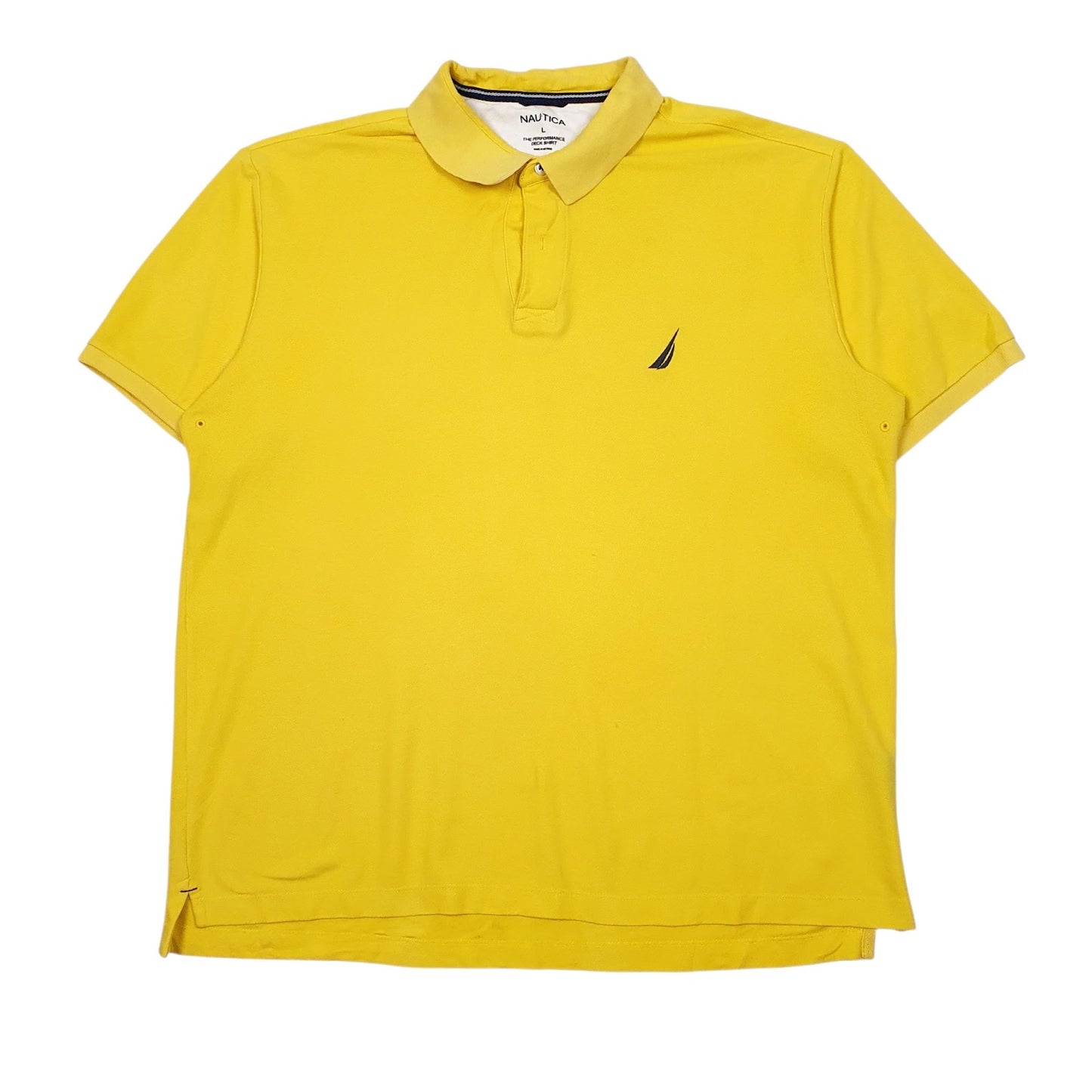 Mens Yellow Nautica  Short Sleeve Polo Shirt
