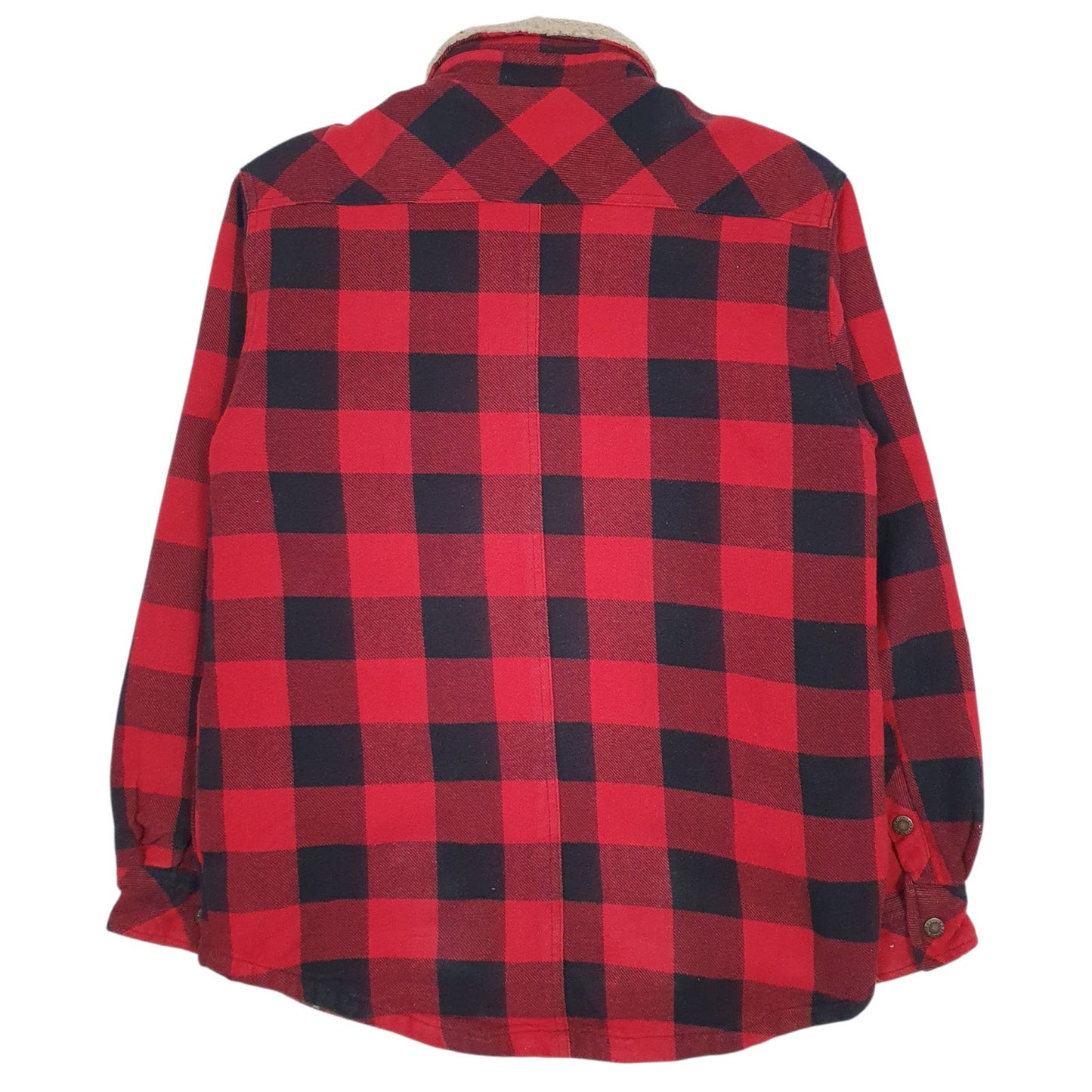 Mens Red Dickies Flannel Padded Hoodie Coat