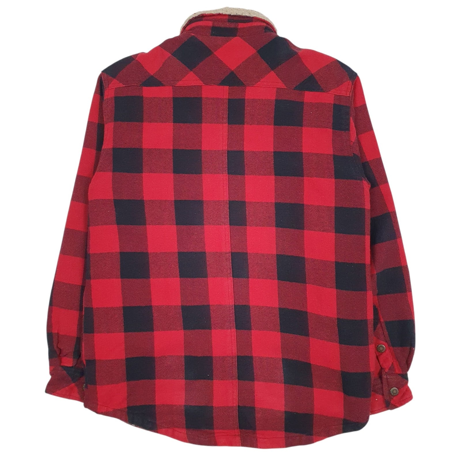 Mens Red Dickies Flannel Padded Hoodie Coat