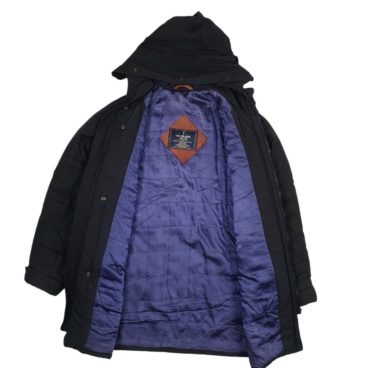 Mens Black Trussardi Parka Winter  Coat