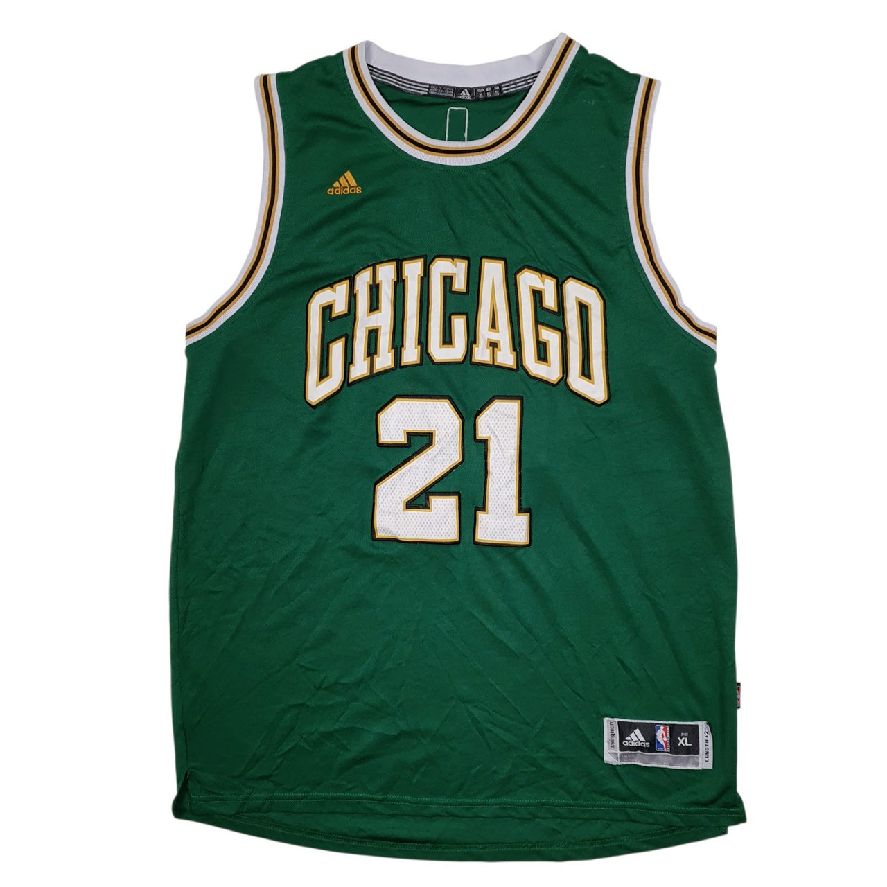 Mens Green Adidas St Patricks Day Butler Chicago Bulls NBA Short Sleeve T Shirt