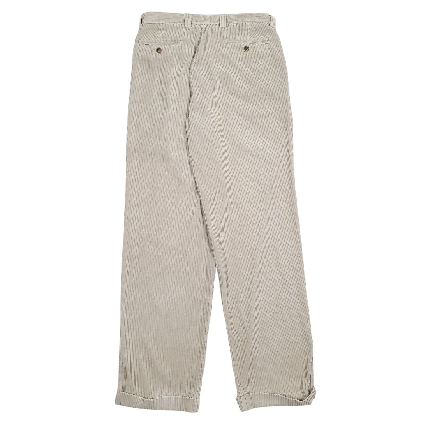 Mens Beige L.L. Bean Pleated  Trousers