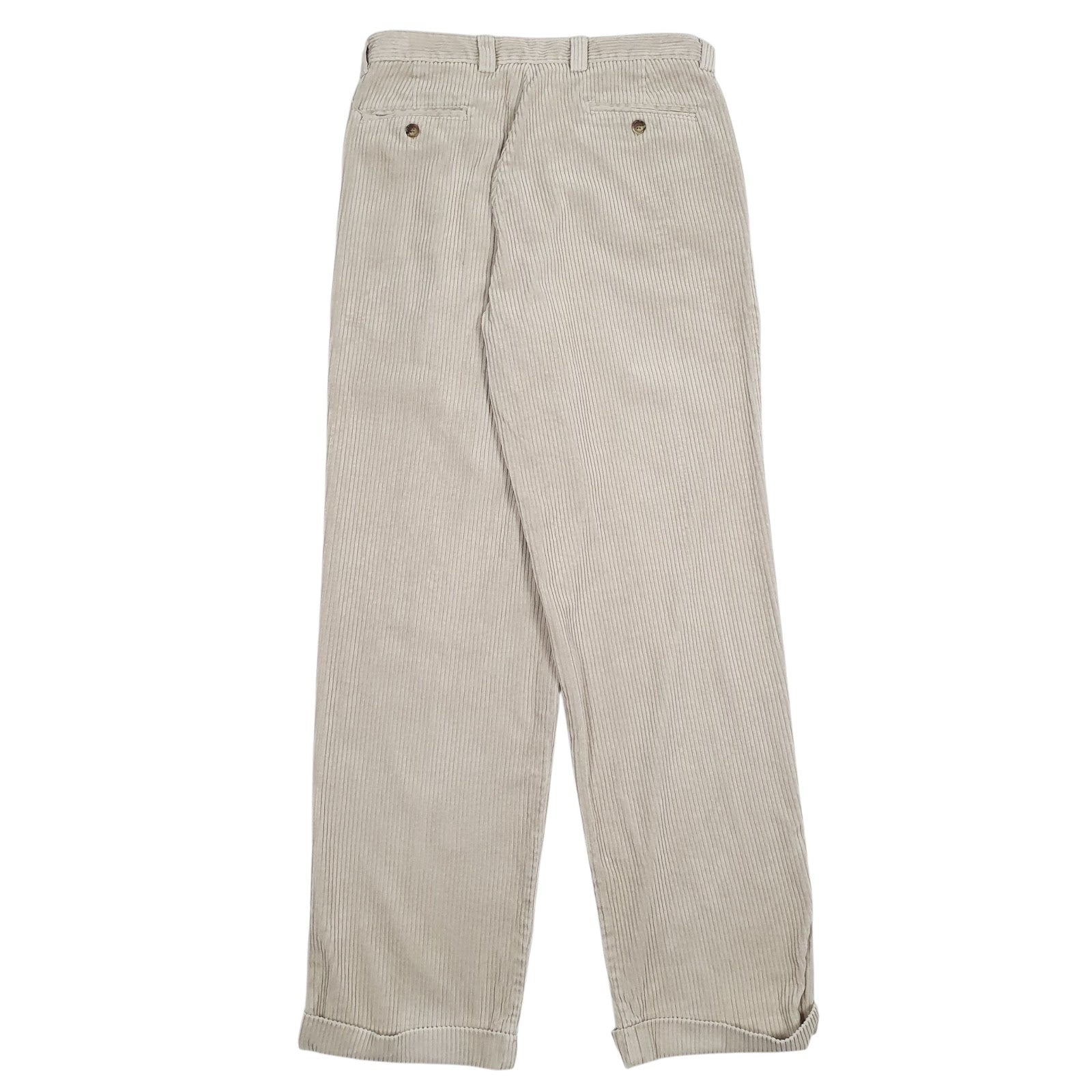 Mens Beige L.L. Bean Pleated  Trousers