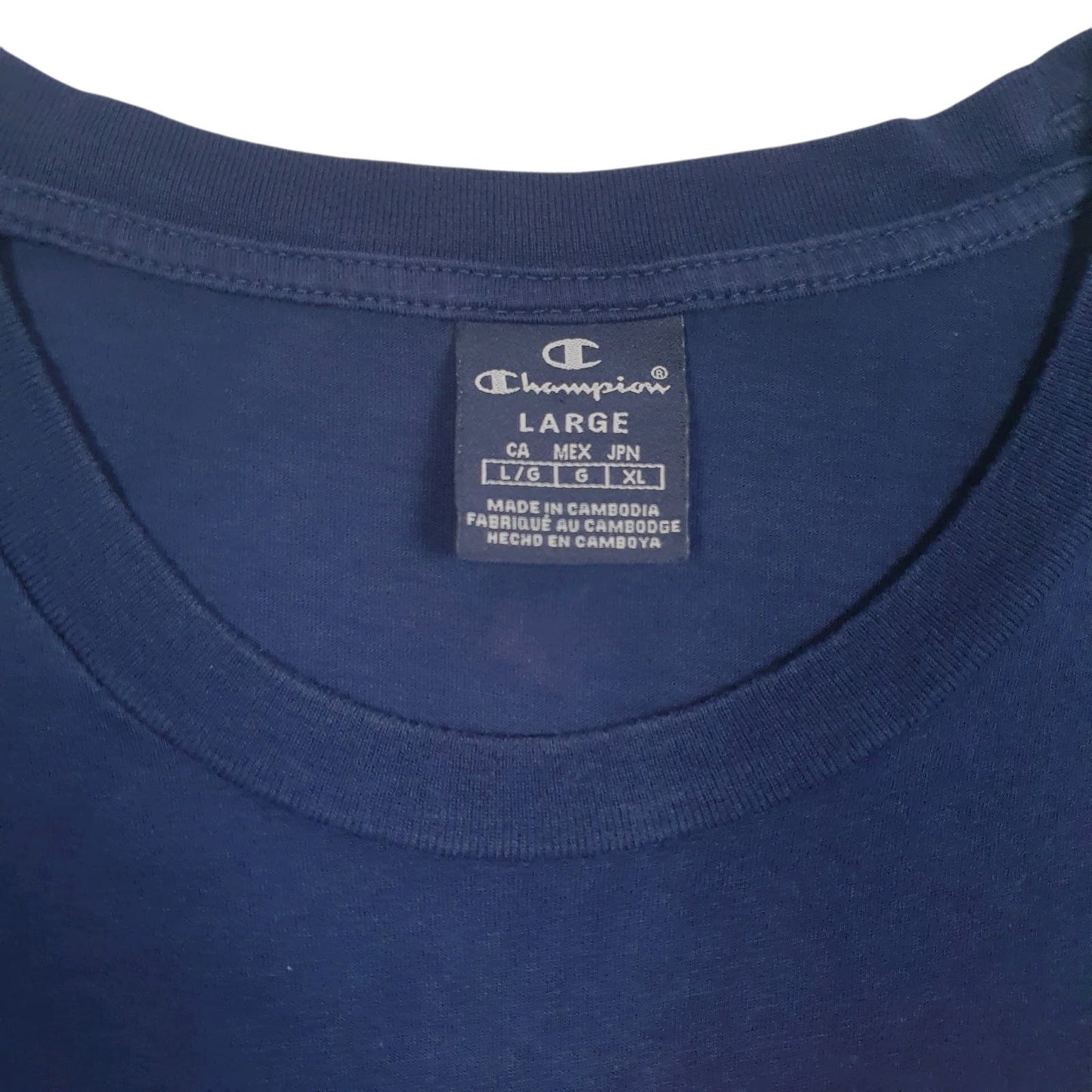 Mens Navy Champion   T Shirt