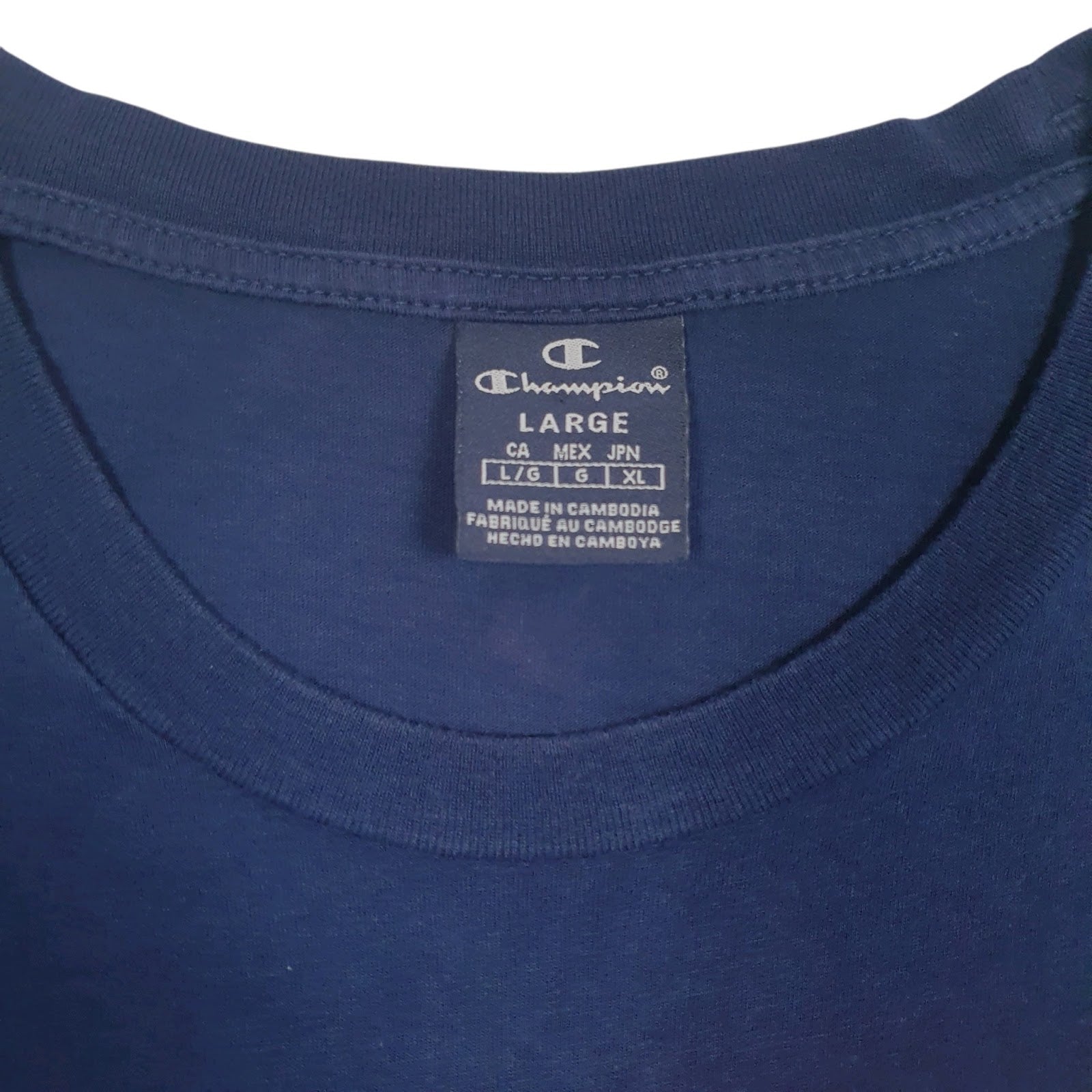 Mens Navy Champion   T Shirt