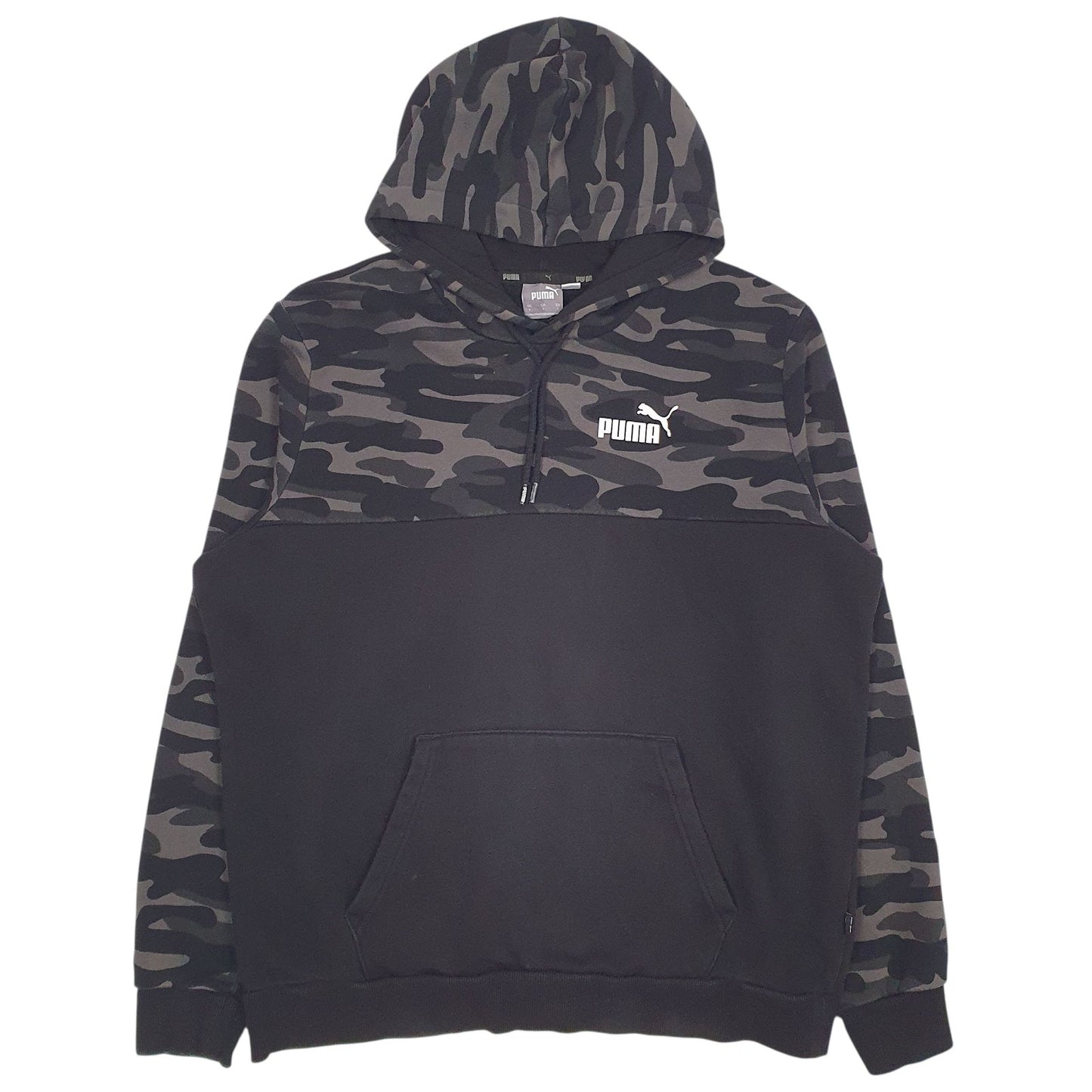 Mens Black Puma Camo Hoodie Jumper