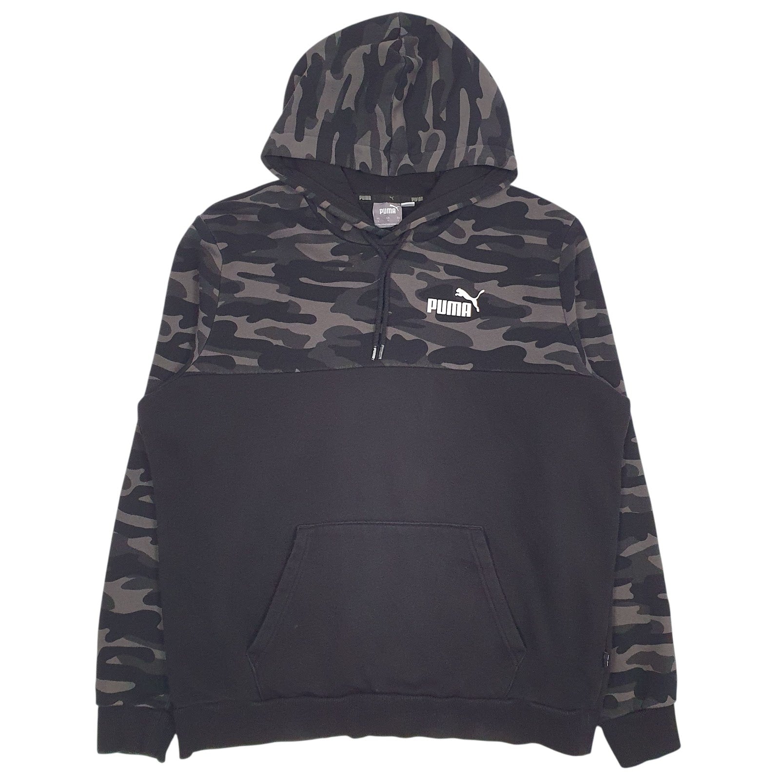 Mens Black Puma Camo Hoodie Jumper
