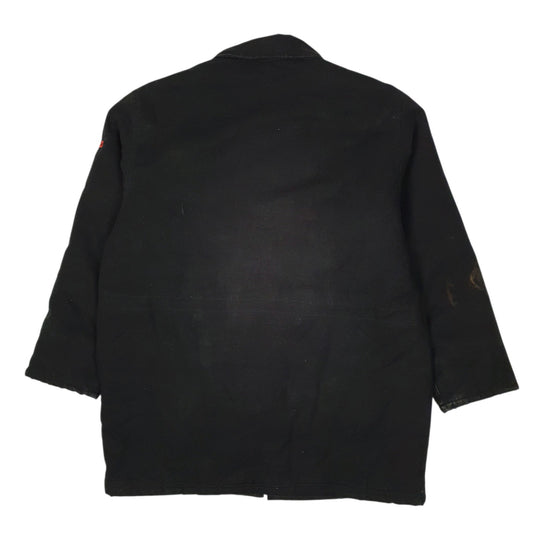 Mens Black Work King Padded Hoodie Coat