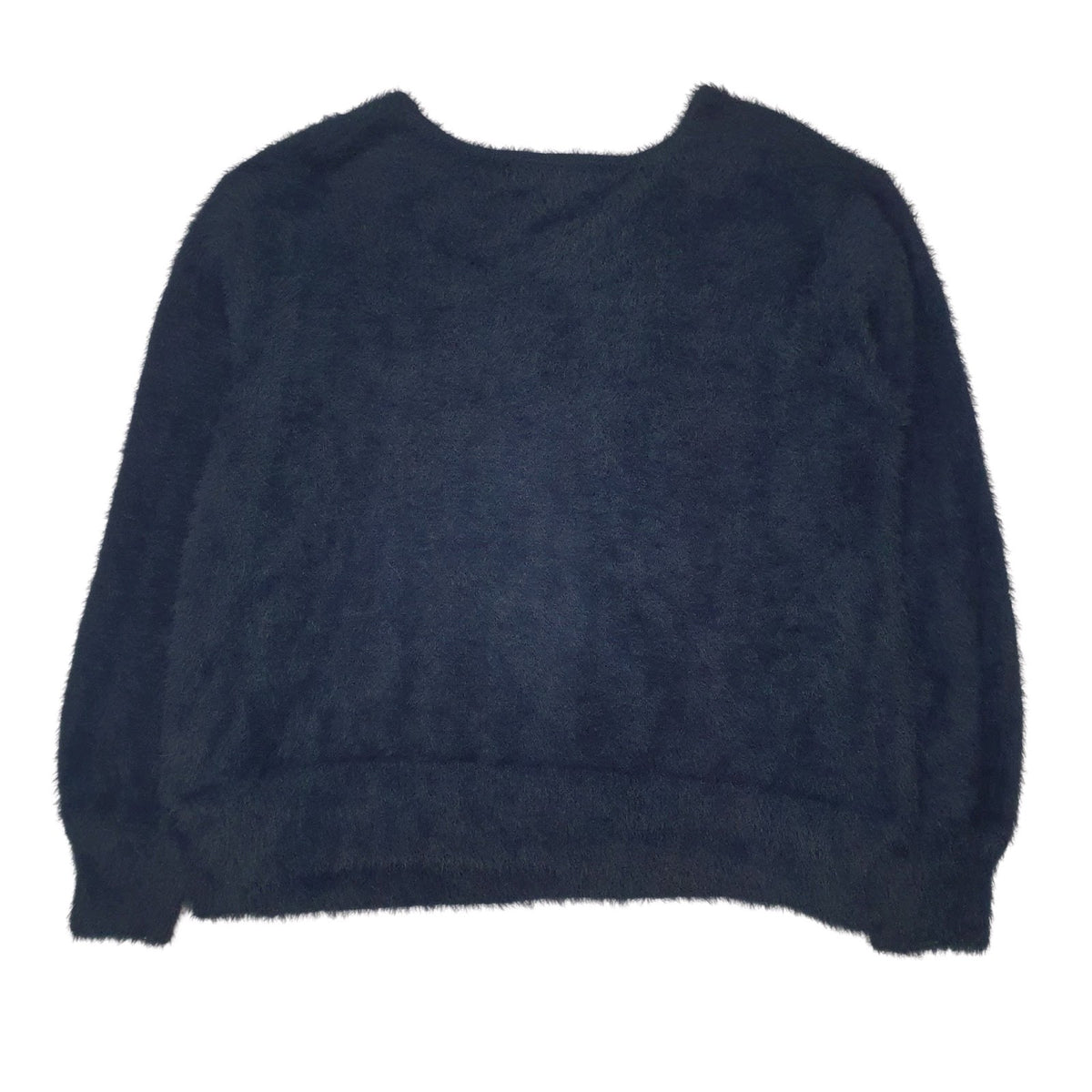 Womens Navy Discoat Fluffy V Neck Jumper