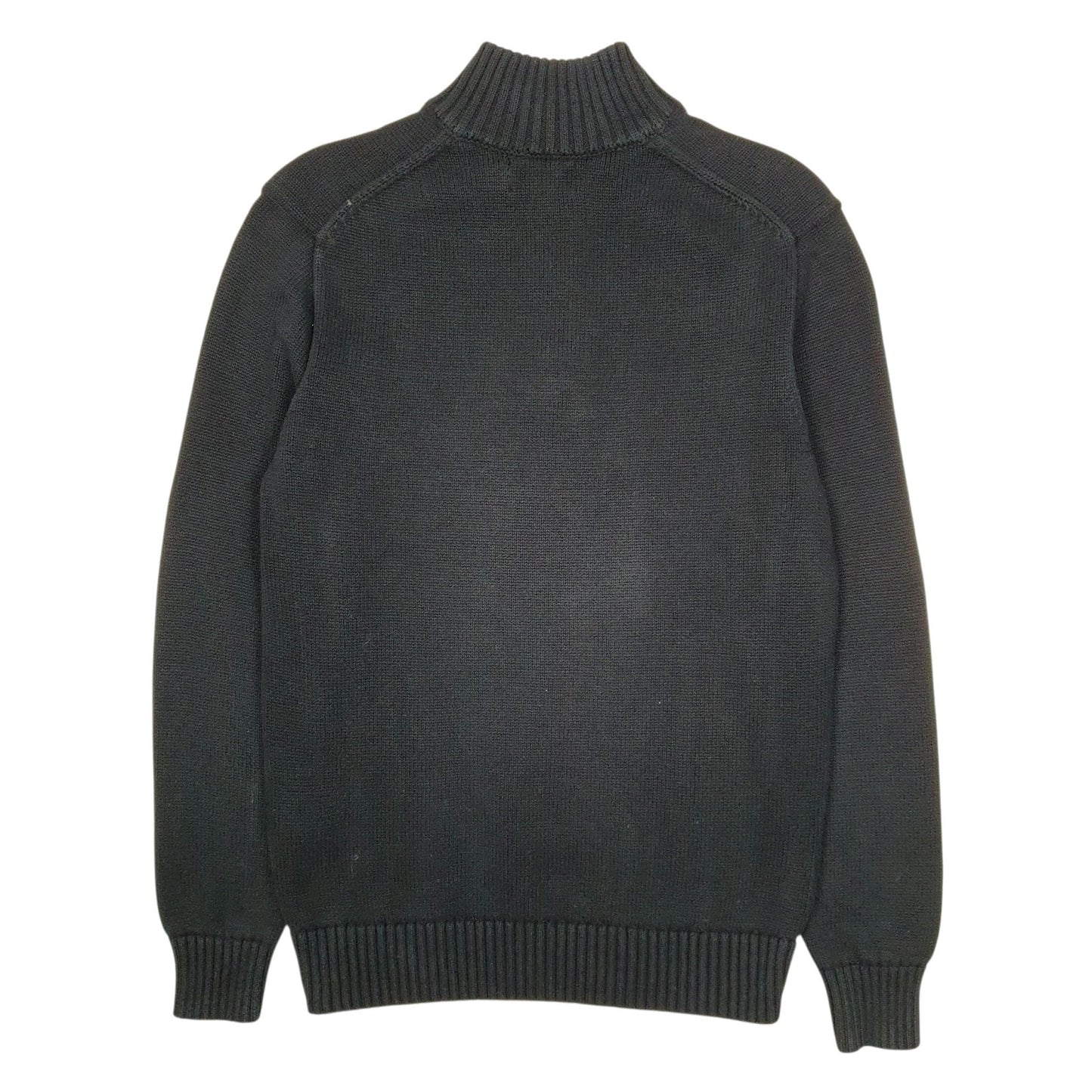 Mens Black Polo Ralph Lauren Knit Quarter Zip Jumper