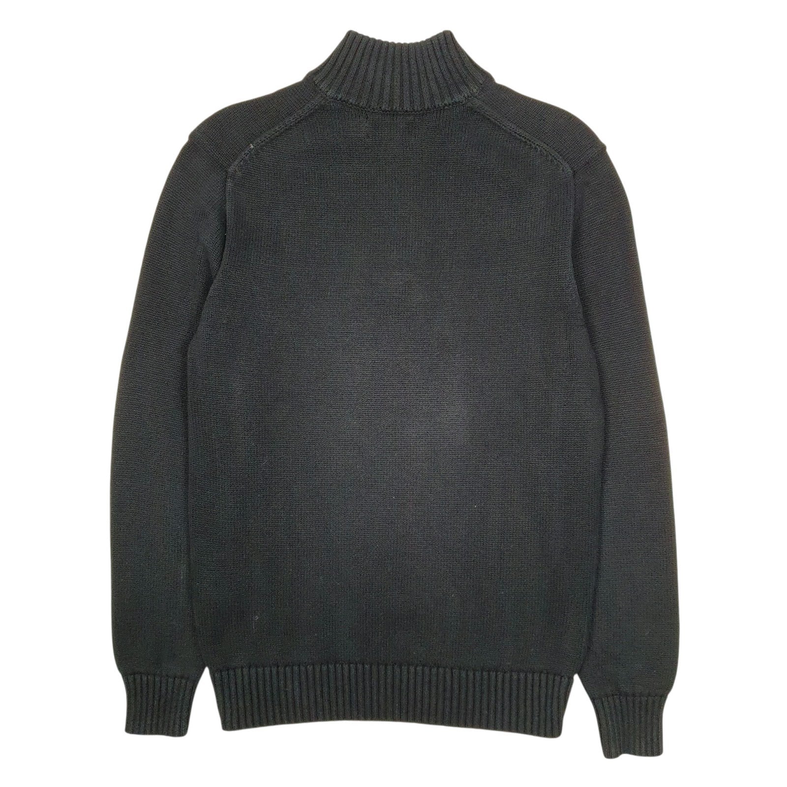 Mens Black Polo Ralph Lauren Knit Quarter Zip Jumper
